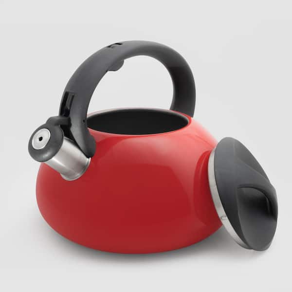 ExcelSteel 425R 3 qt. Red Stainless Steel Tea Kettle