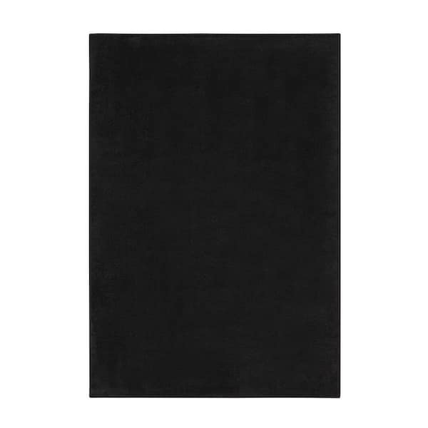 Black 6 ft. x 9 ft. Woven Polypropylene Rectangle Indoor/Outdoor Area Rug