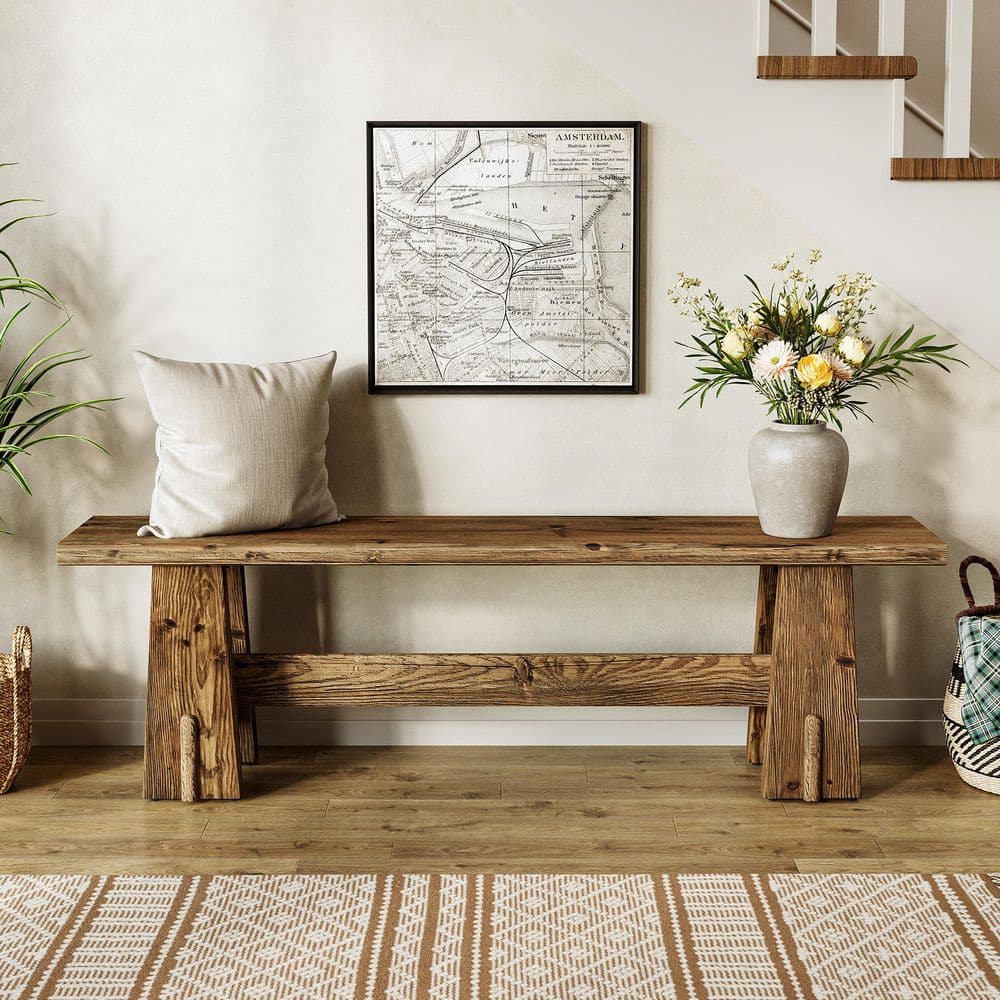 TRIBESIGNS WAY TO ORIGIN Brennan 59 in. Brown Wood Entryway Bench