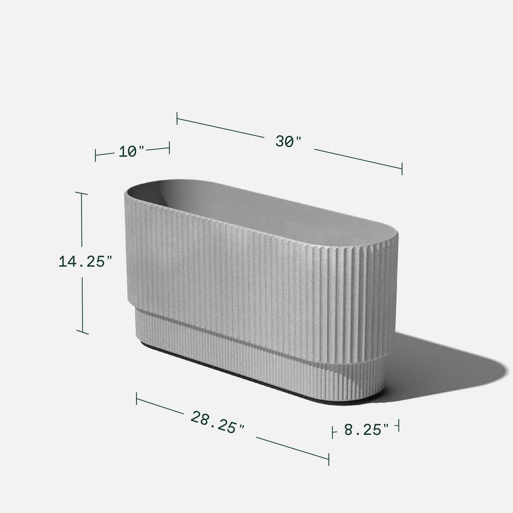 Demi 30" Gray Concrete-Composite Long Planter Set