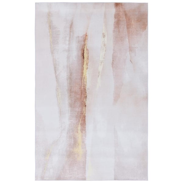 SAFAVIEH Tacoma Beige/Gold 5 ft. x 8 ft. Machine Washable Striped Distressed Area Rug