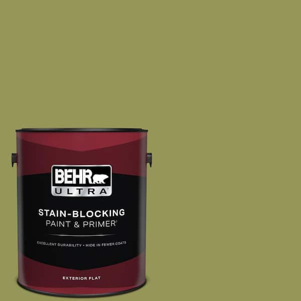 BEHR ULTRA 1 gal. #M340-6 Spinach Dip Flat Exterior Paint & Primer