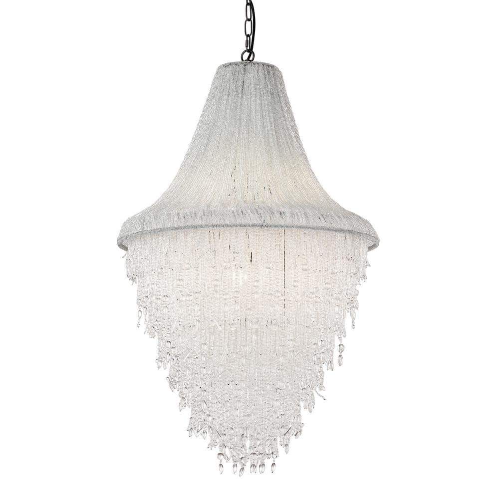 Edvivi Glacier 23.5 in. 7-Light Dark Gray Finish Glam Chandelier with ...