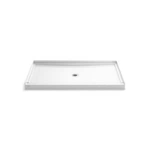 Guard 60 in. L x 36 in. W Alcove Shower Pan Base with Center Drain in White