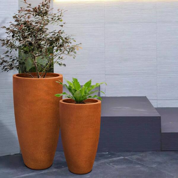 Flower Vase Indoor Tall Pots for Plants Square Planters Outdoor Plastic  Tree Planter 13.4 Inch Large Resin Flower Pots Front Porch Modern  Decorative