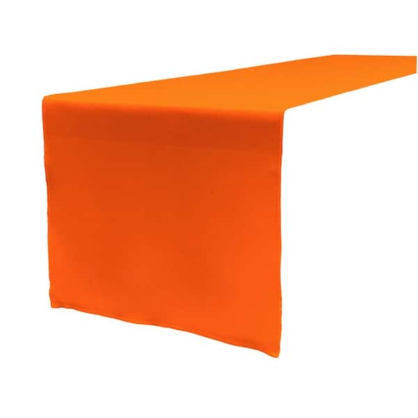 LA Linen 14 in. x 108 in. Orange Polyester Poplin Table Runner