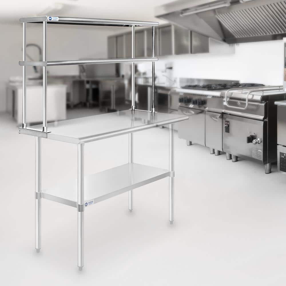60" Stainless Steel Double Overshelf for Prep Tables