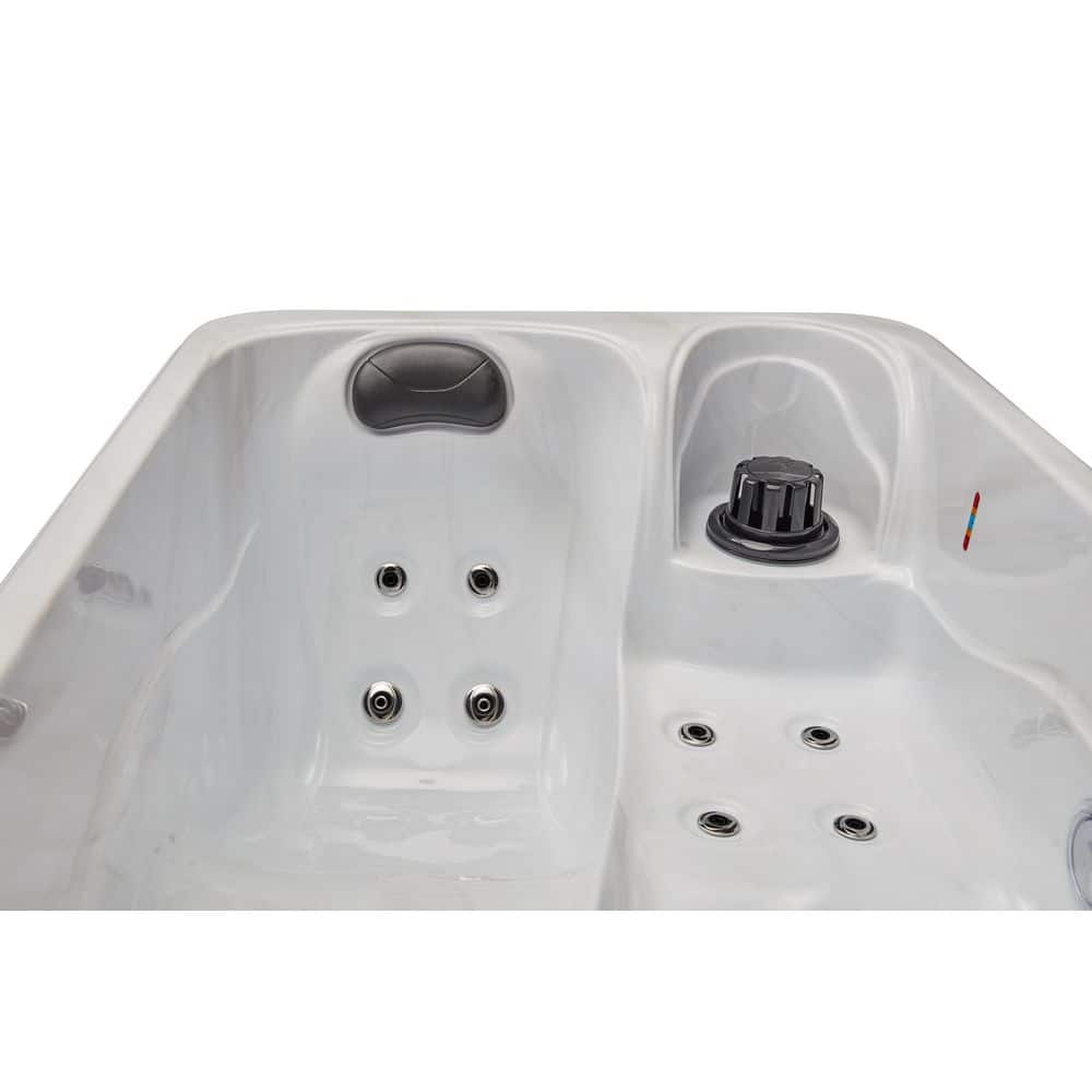 Gray Polyethylene 2-Person Rectangle Hot Tub with Electric Heater