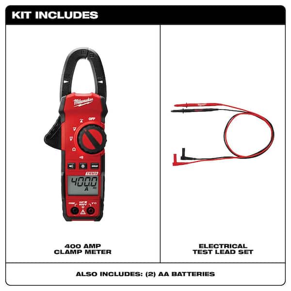 Milwaukee 400 Amp AC Digital Clamp Meter 2235-20 - The Home Depot