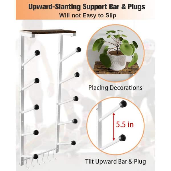 Angel Sar 5-Layer Wall Mount Skateboard Rack, Skateboard