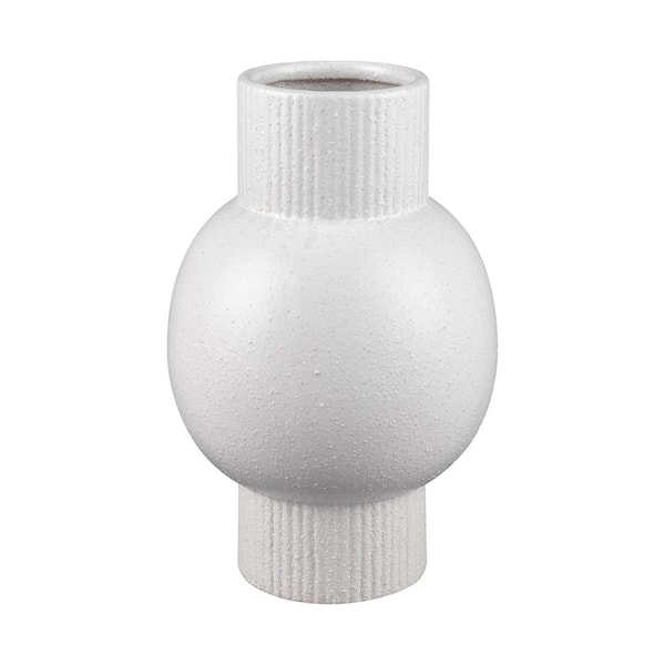 Unbranded Avenida Ceramic 3.75 in. Decorative Vase in White - Large