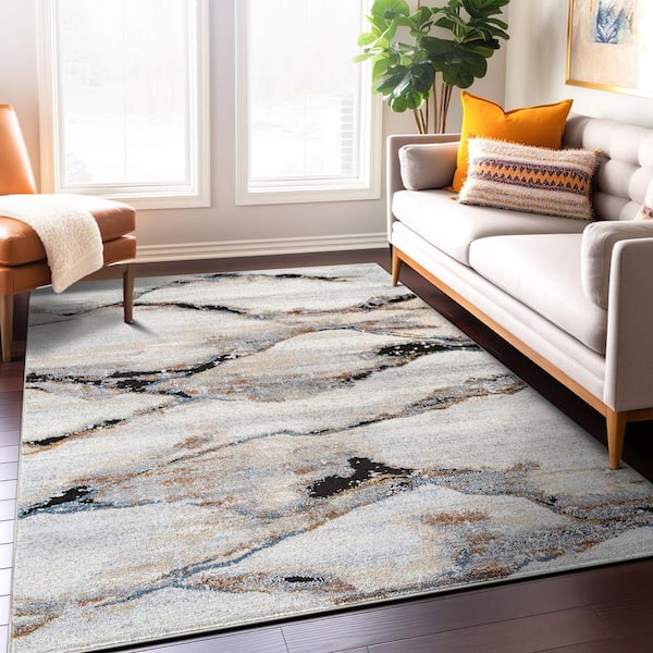 World Rug Gallery 6 ft. 6 in. x 9 ft. Gray Horizon Modern Area Rug