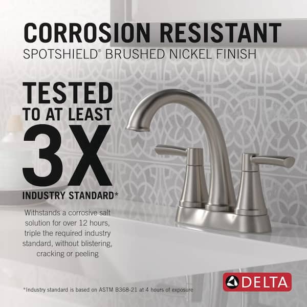 Delta Casara 4 in. Centerset Double Handle Bathroom Faucet in