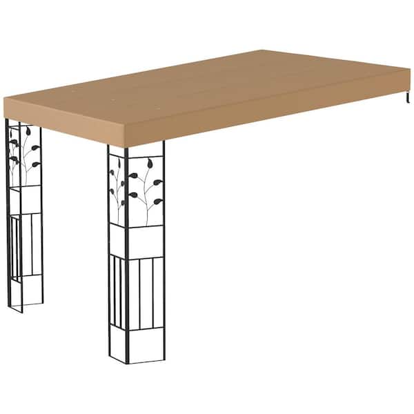 10 ft. x 10 ft. Outdoor Pergola Canopy, Metal Patio Canopy with Drainage Holes for Backyard, Garden, Porch, Coffee