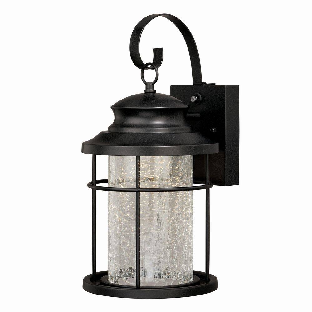 Melbourne Bronze LED Outdoor Wall Sconce with Crackled Glass