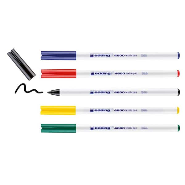 edding 4600 Textile Pen Set, Basic (5-Colors)