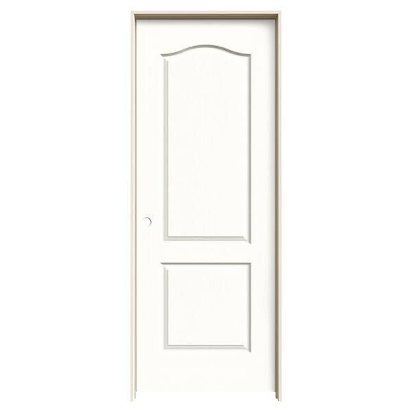JELD-WEN 32 in. x 80 in. Camden Vanilla Painted Right-Hand Textured Molded Composite Single Prehung Interior Door