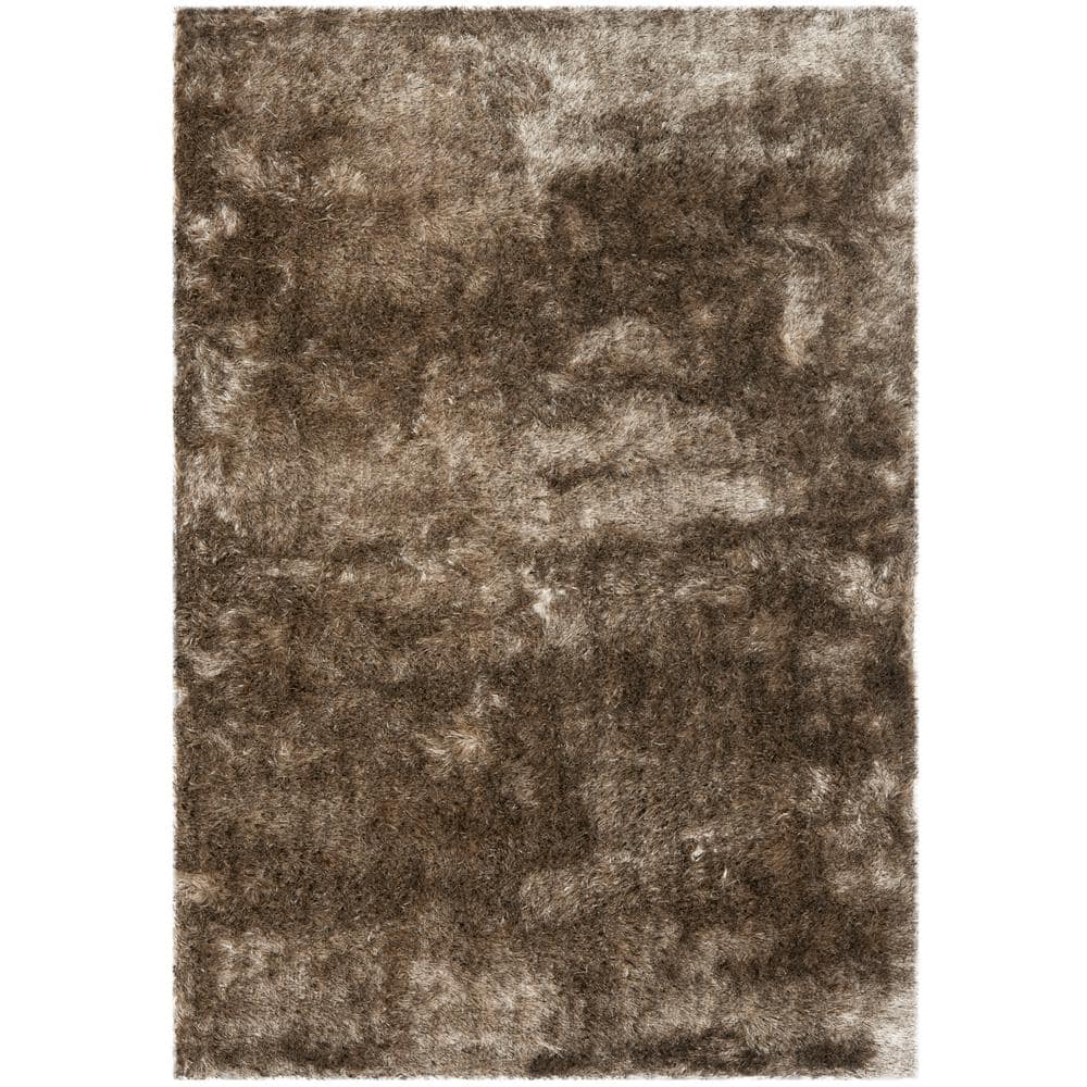 Luxurious Sable Tufted Shag Rug, 10' x 14', Wool and Synthetic Blend