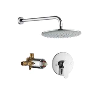 Single-Handle 1-Spray Patterns with 10 in. Wall Mount Fixed Shower Head in Chrome (Valve Included)