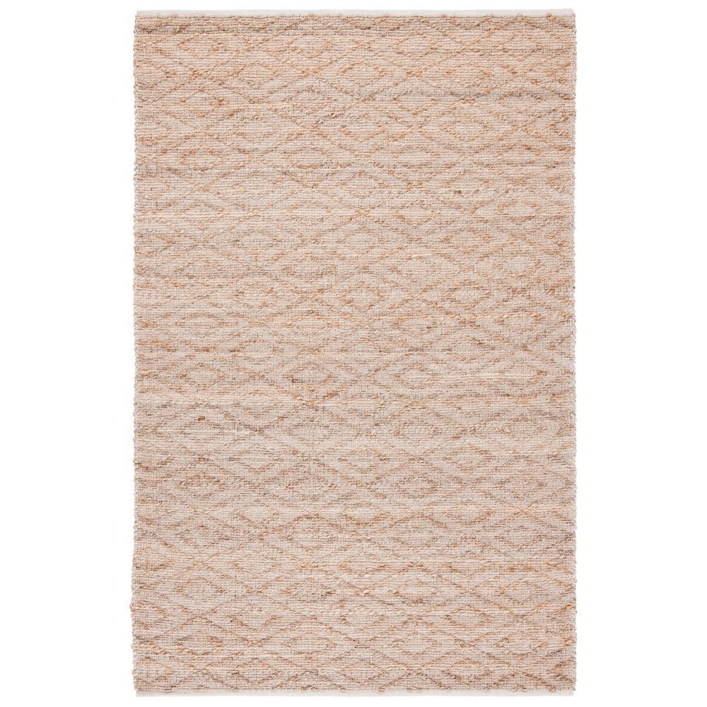 Natural Jute and Cotton Handwoven Rectangular Area Rug
