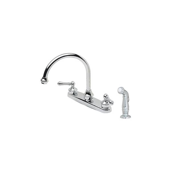 Pfister Savannah 2-Handle Standard Kitchen Faucet with Side Sprayer in Polished Chrome