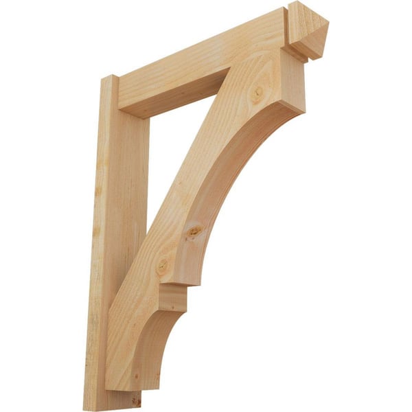 Ekena Millwork 6 in. x 36 in. x 28 in. Douglas Fir Balboa Arts and Crafts Rough Sawn Outlooker