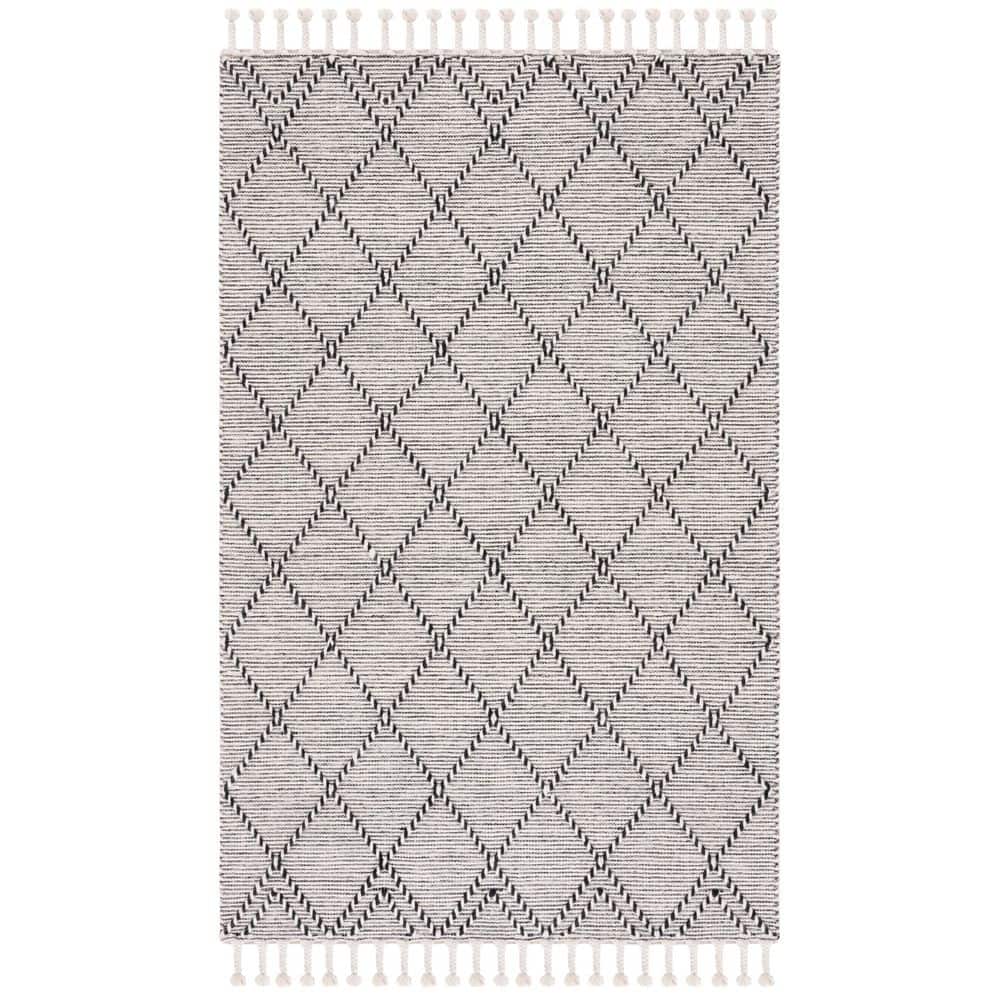 Vermont 4 ft. x 6 ft. Ivory/Black Diamond Striped High-Low Area Rug price history on PriceWatchPro