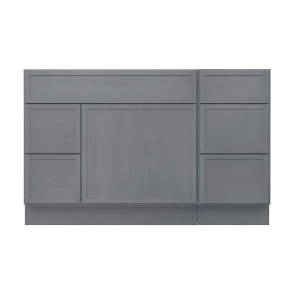 51 in. W x 21 in. D x 32.5 in. H Bath Vanity Cabinet without Top in Smoky Gray (Unassembled)