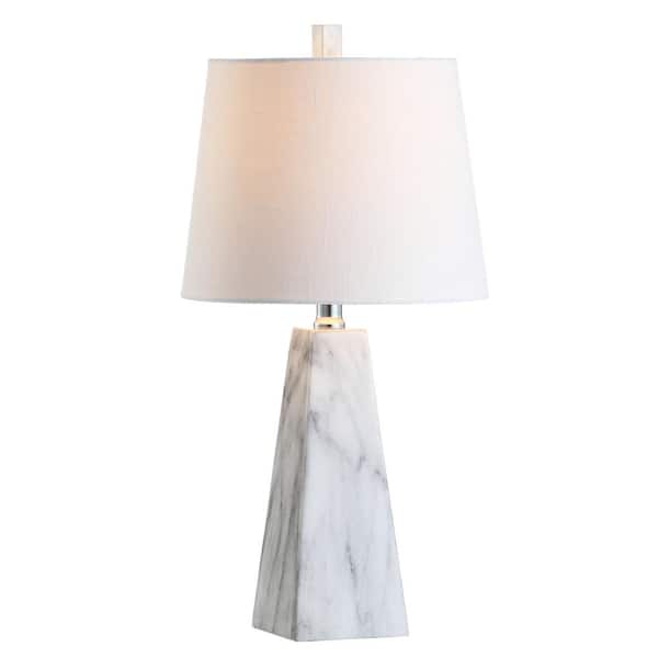 Owen 20.5 in. White Marble Resin LED Table Lamp
