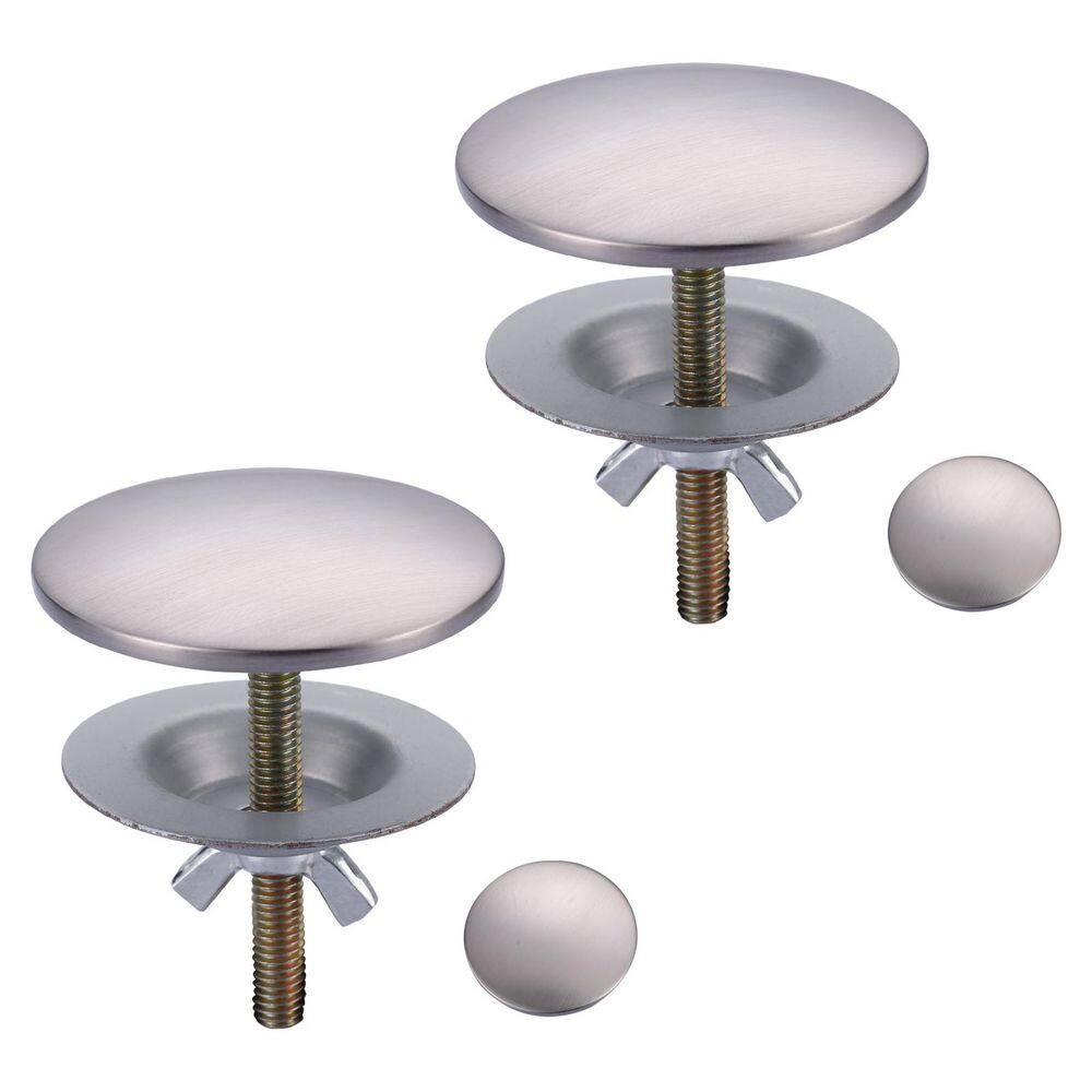 2 in. Kitchen Round Brass Sink Hole Cover in Brushed Stainless Steel (2-Pack) price history on PriceWatchPro