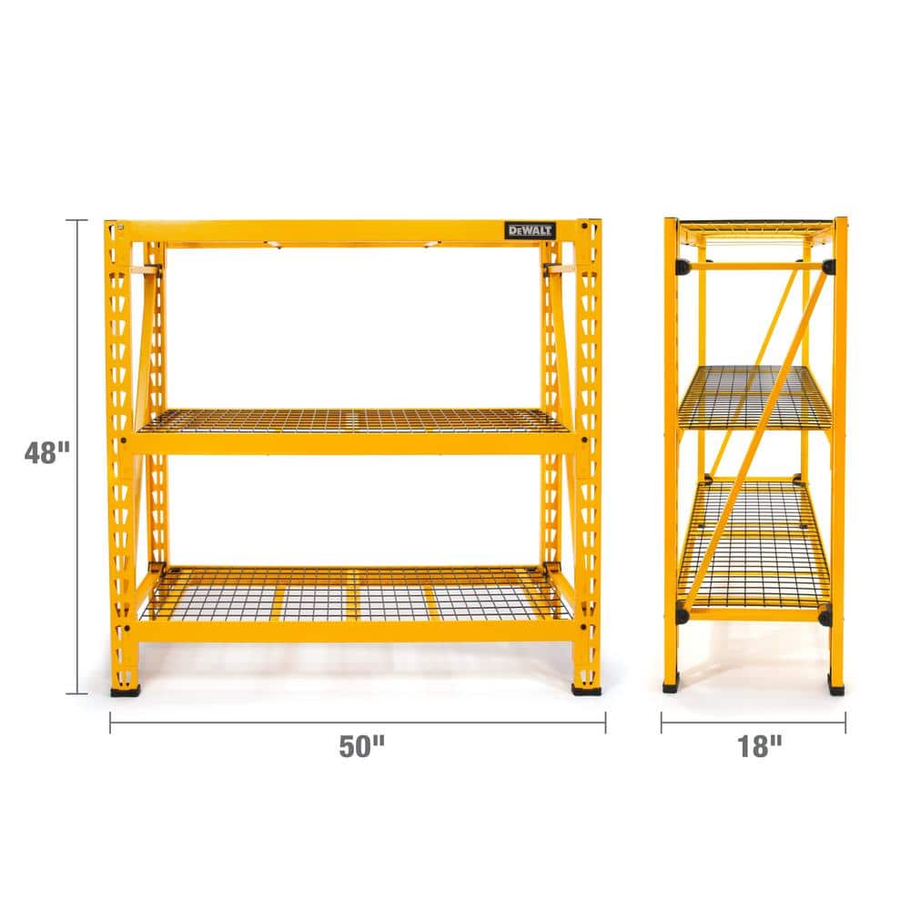 4-Foot Tall Black Steel 3-Tier Industrial Storage Rack