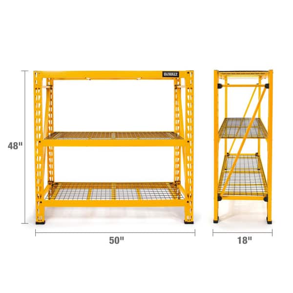 DEWALT DXST4500-W Yellow 3-Tier Wire Steel Garage Storage Shelving Unit (50 in. W x 48 in. H x 18 in. D) - 3