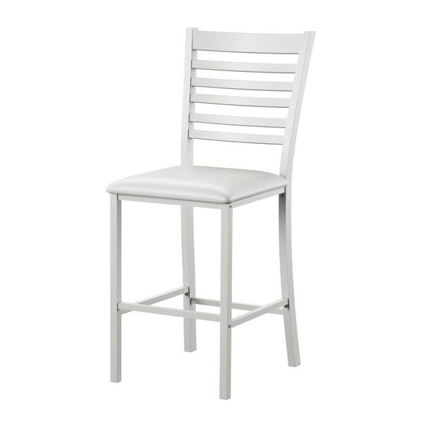 Furniture of America Maneri 25 in. White Counter Height Dining Chair (Set of 2)