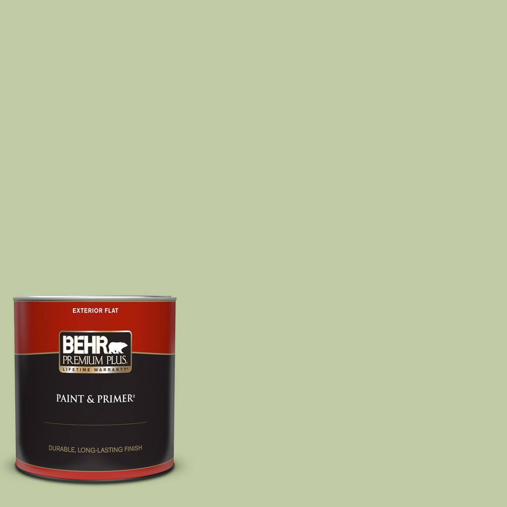 BEHR PREMIUM PLUS 1 qt. M3604 Marjoram Flat Exterior Paint & Primer 440004 The Home Depot