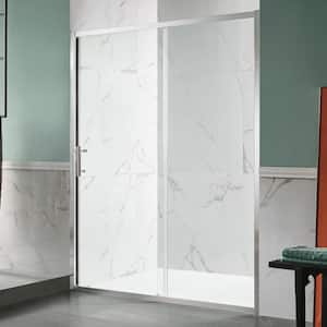 Halberd 48 in. x 72 in. Framed Sliding Shower Door with TSUNAMI GUARD in Polished Chrome
