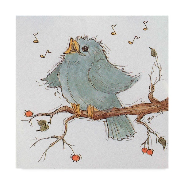 Trademark Fine Art Beverly Johnston Blue Songbird Canvas Unframed Photography Wall Art 14 in. x 14 in.