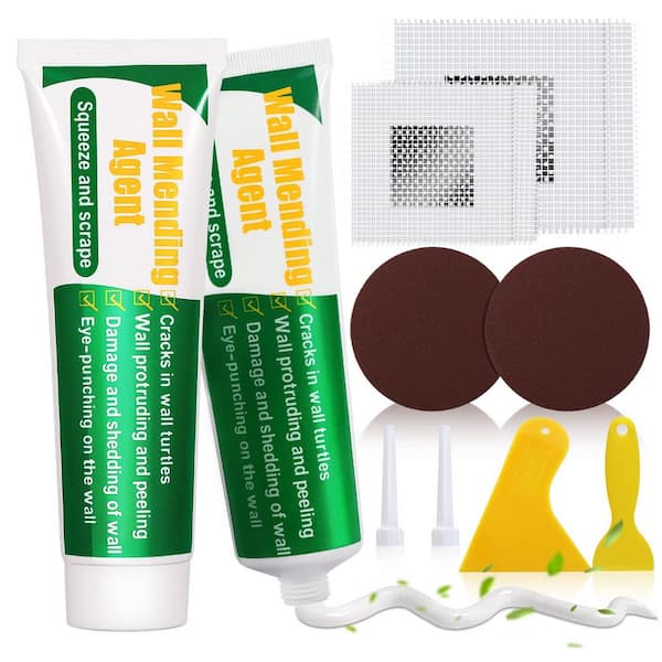 2-Pack Drywall Repair Kit with Scraper, Wall Mending Agent for Large Holes, Quick Crack Filler, Easy Home Wall Repair
