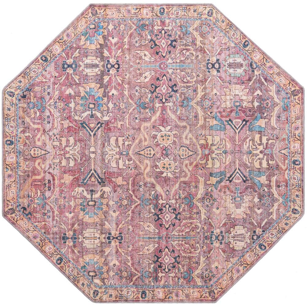 Nostalgia Katie Pink 8 ft. Octagon Machine Washable Area Rug price history on PriceWatchPro