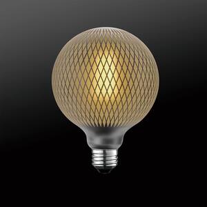 Moderna 40-Watt Equivalent E26 Base G40 Shape Oversized Frosted Filament LED Light Bulb, Silver Diamond Design