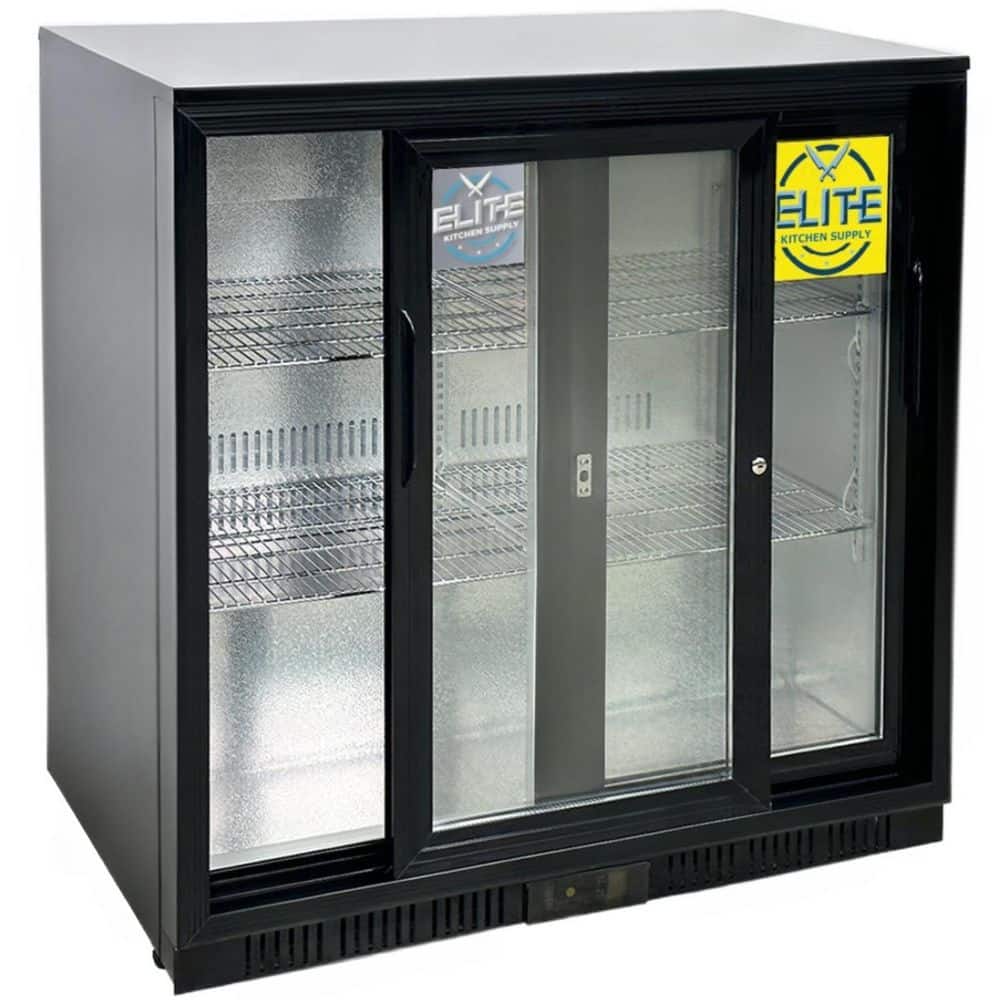 35.5 in. 7.4 cu. ft. Commercial NSF Beverage Back Bar Cooler Slide Door EB2S Black