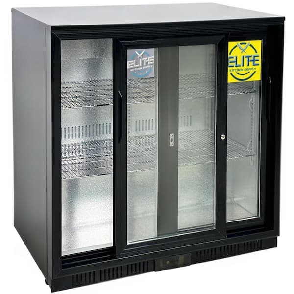 35.5 in. 7.4 cu. ft. Commercial NSF Beverage Back Bar Cooler Slide Door EB2S Black