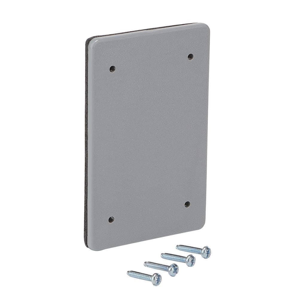 1-Gang Blank Non-Metallic Weatherproof Cover, Gray