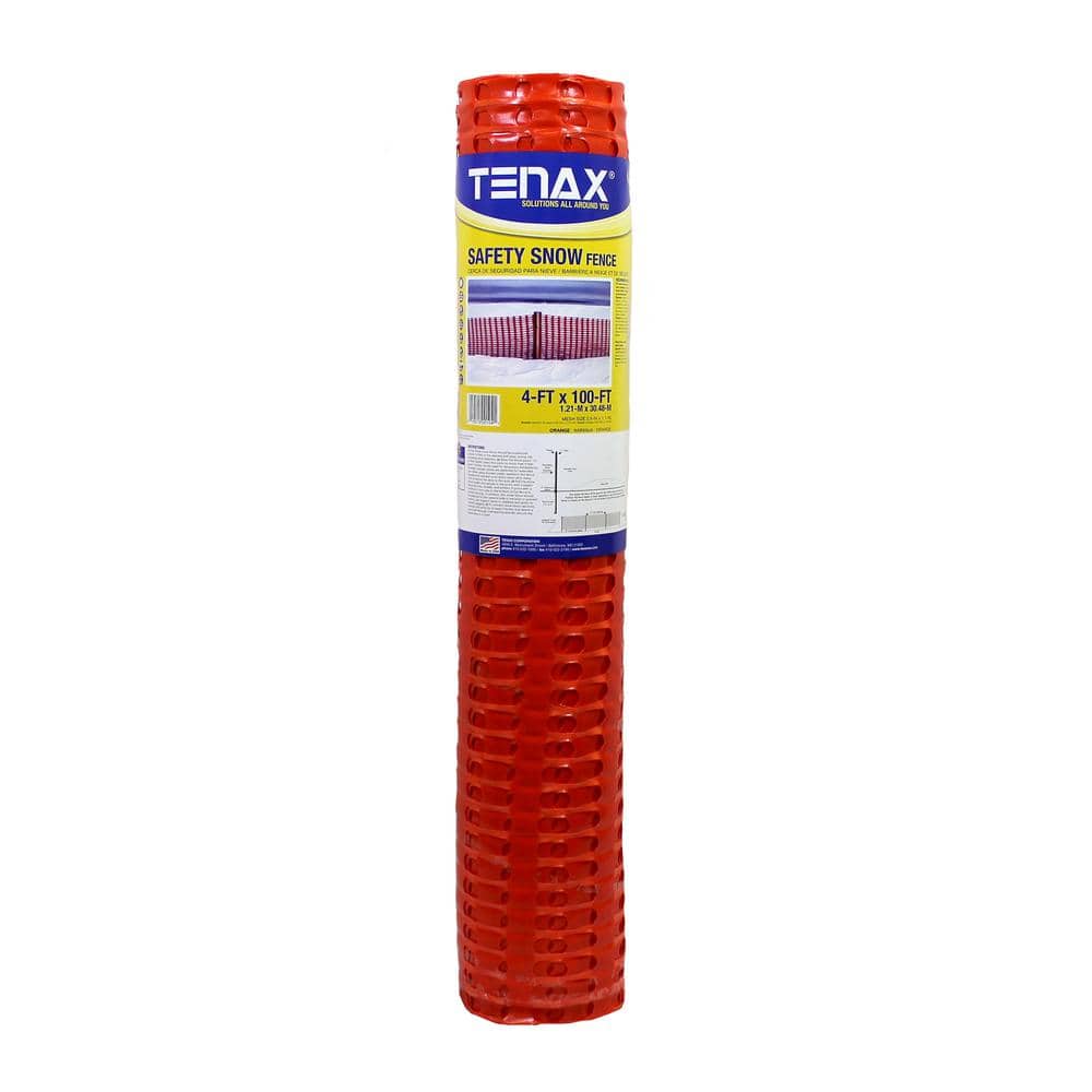 High-Density Polyethylene Orange Safety Snow Fence, 4 ft x 100 ft