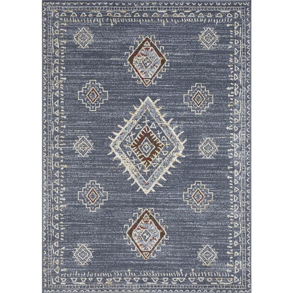 Alsbrooke Temarnie Blue 5 ft. 3 in. x 7 ft. 3 in. Oriental Polypropylene Area Rug