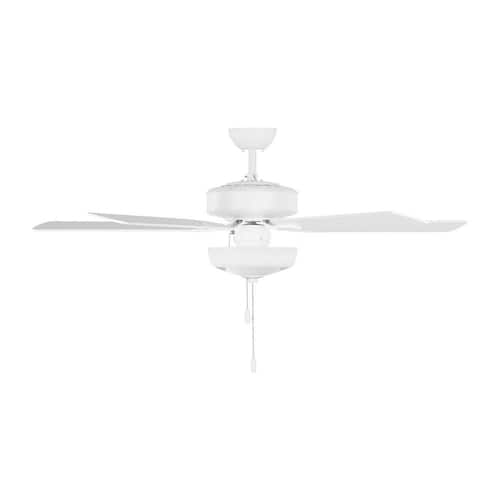Linden 52 in. Transitional Indoor Matte White Ceiling Fan with White Blades, Pull Chain and LED Light Kit Generation Lighting Ceiling Fans With Lights