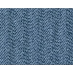 60.75 sq. ft. Tedlar Denim Blue Throw Knit High Performance Vinyl Unpasted Wallpaper Roll