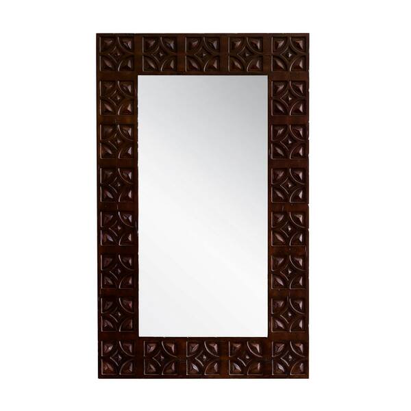 null Balmoral 26.2 in. W x 42 in. H Single Framed Wall Mirror in Antique Walnut