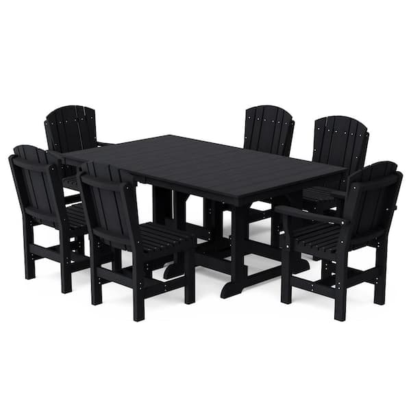 Heritage Black 7-Piece Plastic Outdoor Patio Dining Set