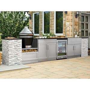 Outdoor Kitchen Signature Series 8 Piece L Shape Cabinet Set With Grill