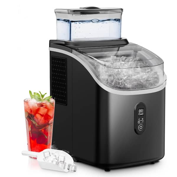 8.7 in. 30 lb./24h Countertop Portable Ice Maker in Black, with Self-Cleaning, Large Capacity Tank and Compact Design